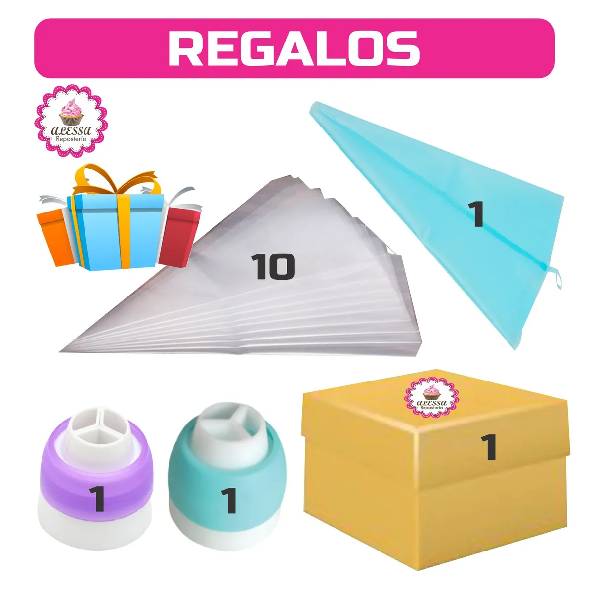 GENERICO - Set de 44 BOQUILLAS profesionales + REGALOS para Repostería
