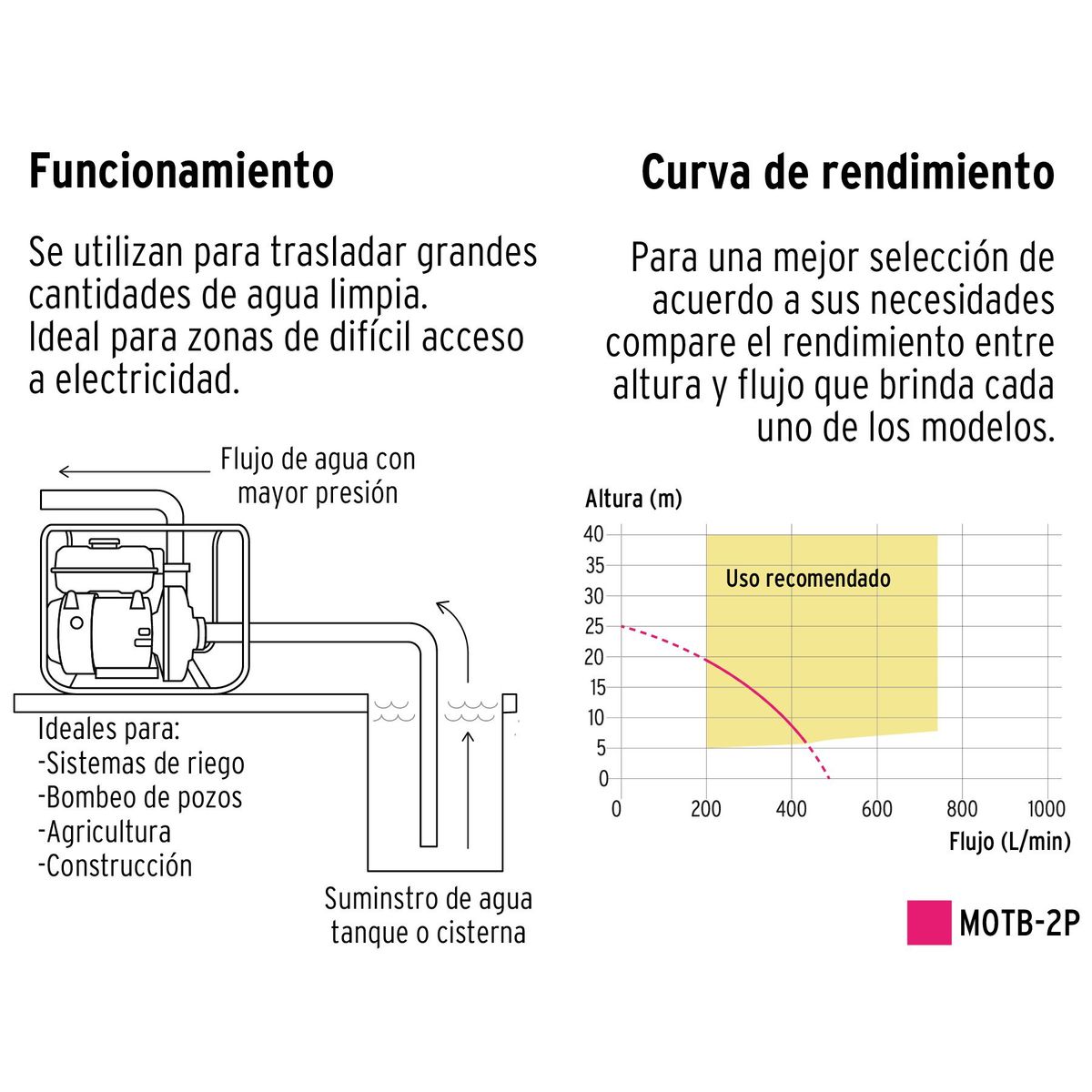 TRUPER - Motobomba 2" x 2" 6 1/2 HP Pretul