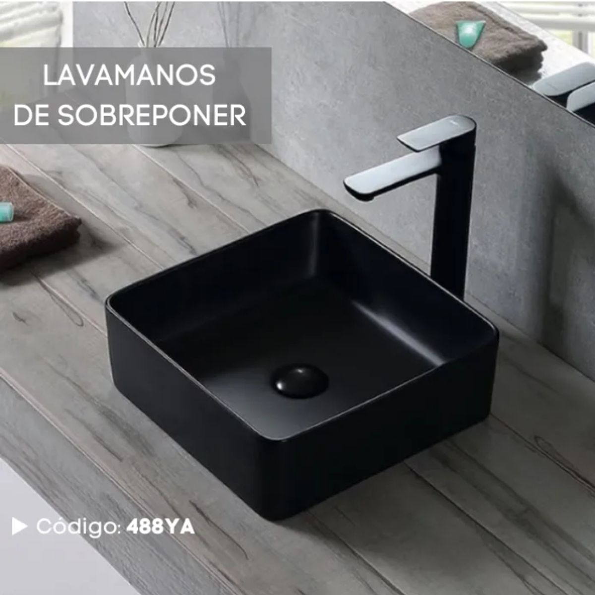 XM - LOZA NEGRO CUADRADO 488YA