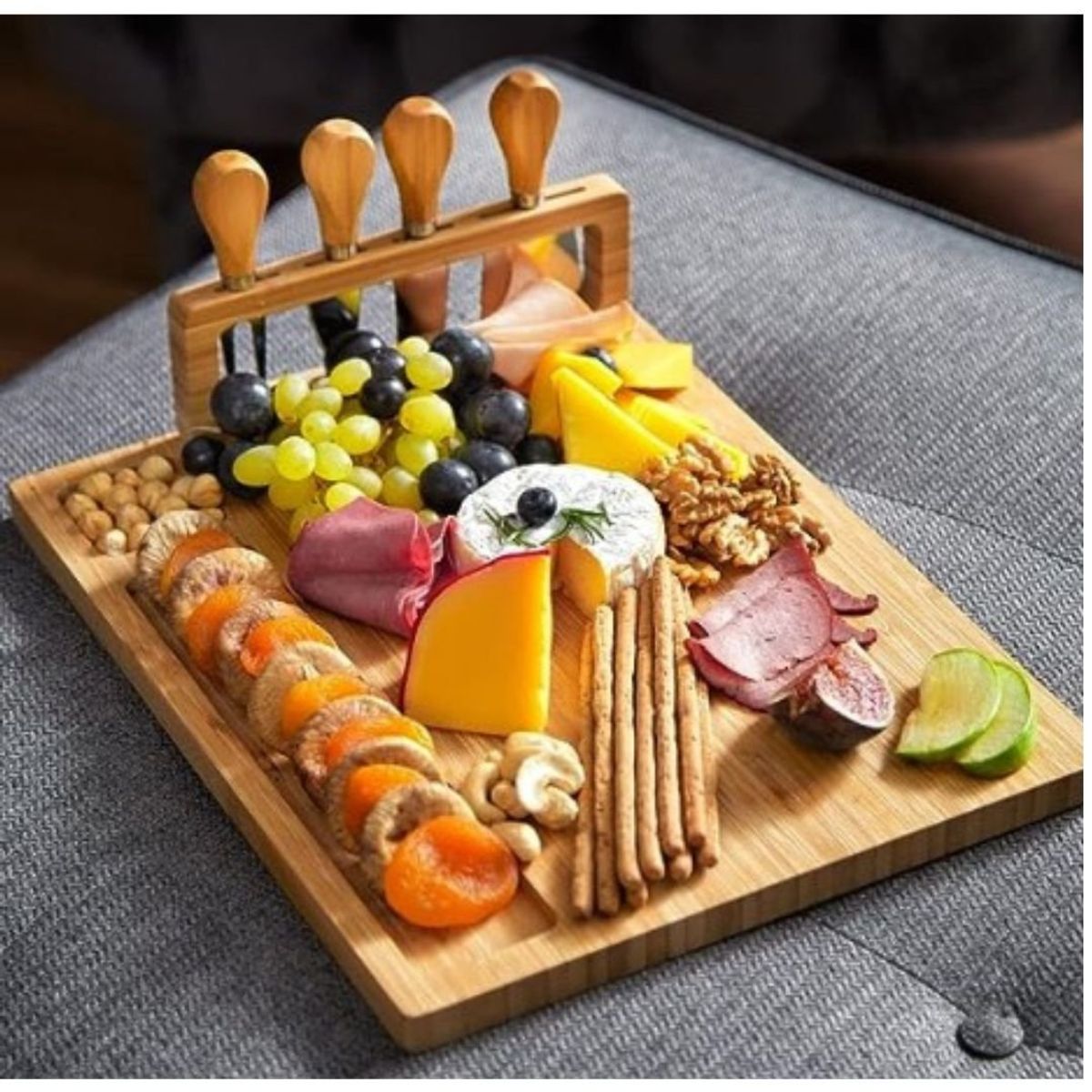 GENERICO - Juego de Tablas para Quesos Premium de Bambú con soporte magnético