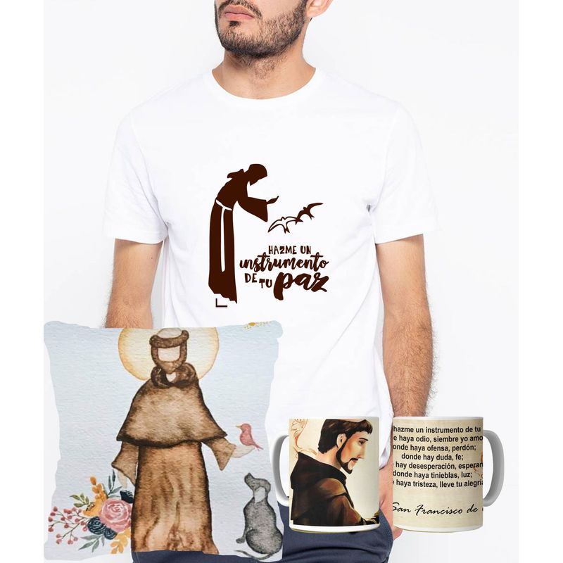 GENERICO - Pack regalo San Francisco de Asis -  unisex blanco