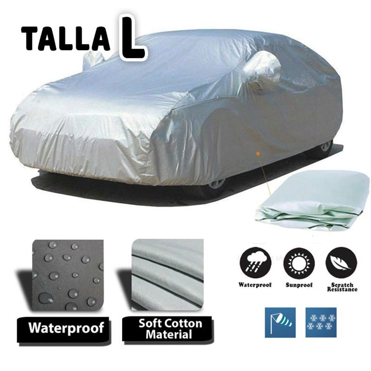 GENERICO - Cobertor funda para auto carro Impermeable Talla L