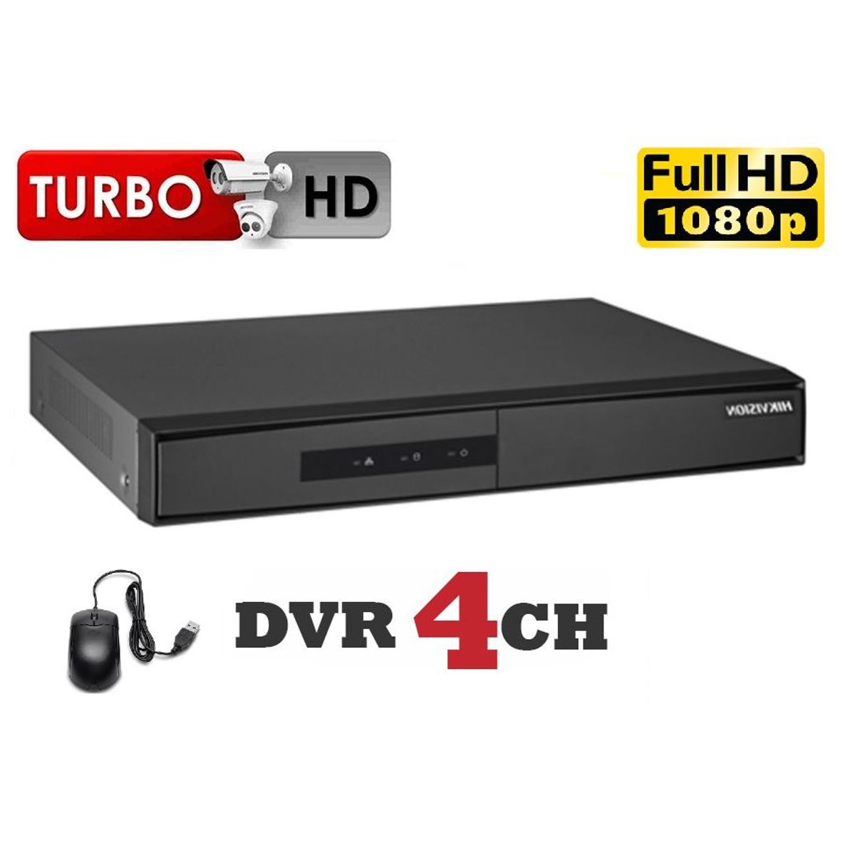 HIKVISION - Grabador DVR 4CH Soporta 1 HDD 720P, 1080p Lite con AUDIO Hikvision