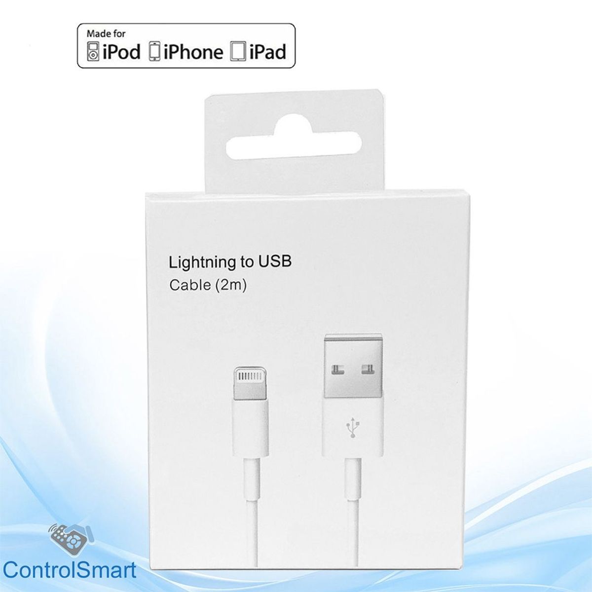 GENERICO - Cable Usb De 2 metros para iPhone 6, 6S, 7, 7S, 8, 8 plus, x.