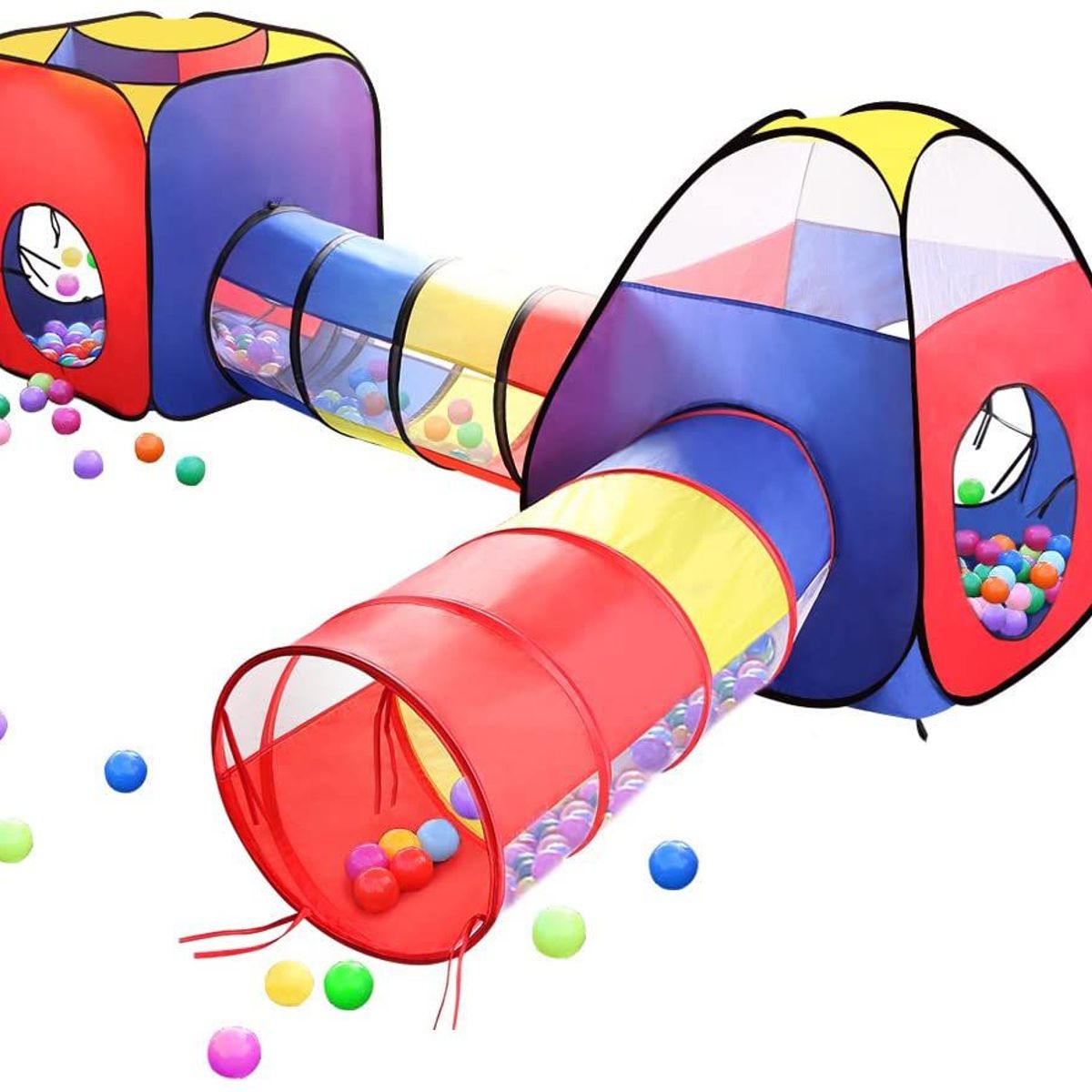 EVERBEST - Carpa Circuito 4 En 1 Doble Túnel Juego Para Niños