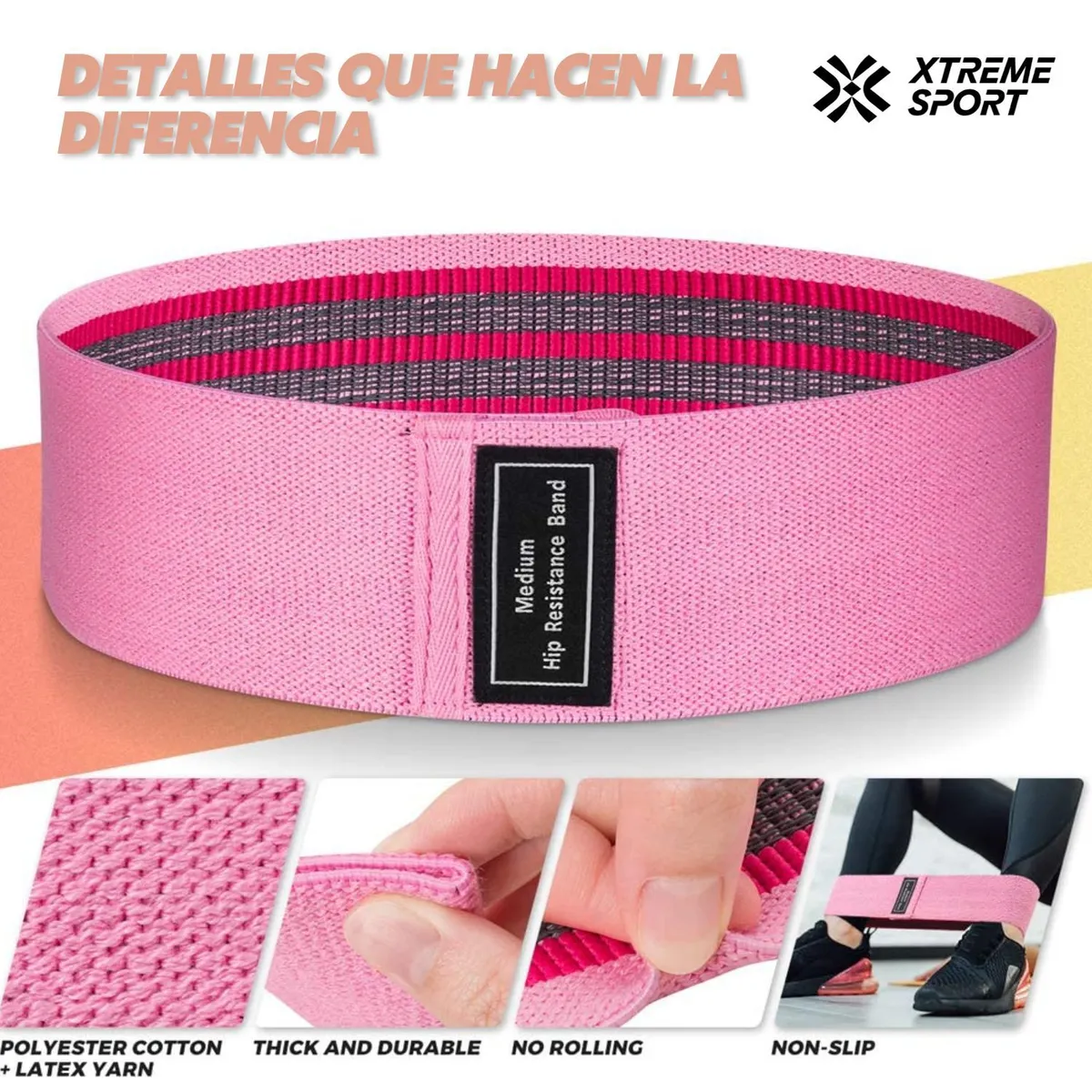 XTREME SPORT - Bandas de Resistencia Elásticas para Ejercicios glúteos