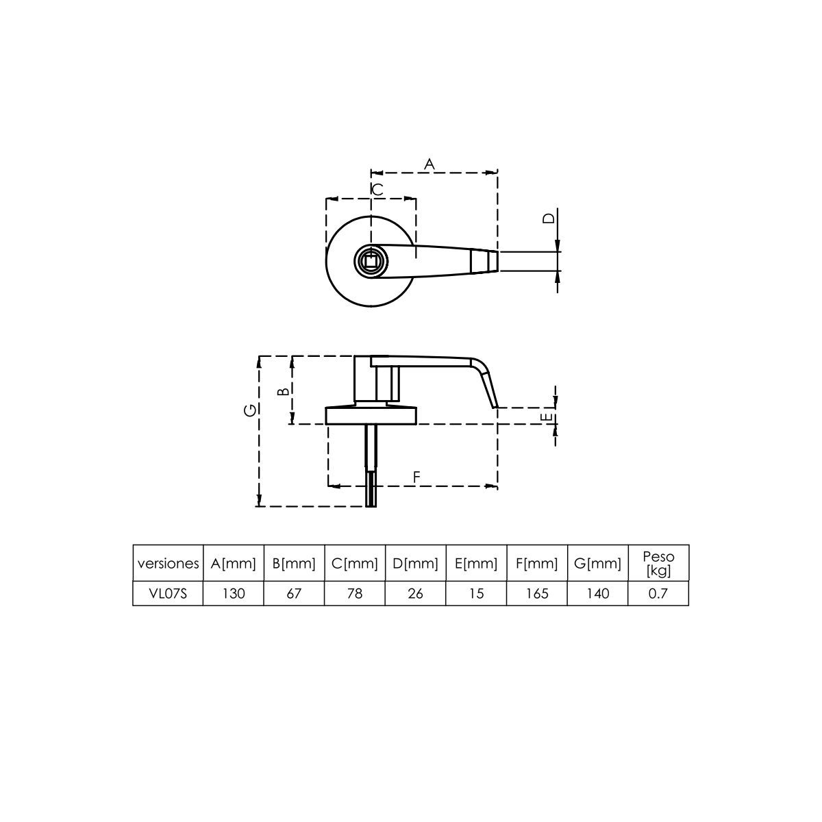 VISALOCK - Manilla Exterior Vl07S Serie Vl150Vl170 Visalock by Cisa