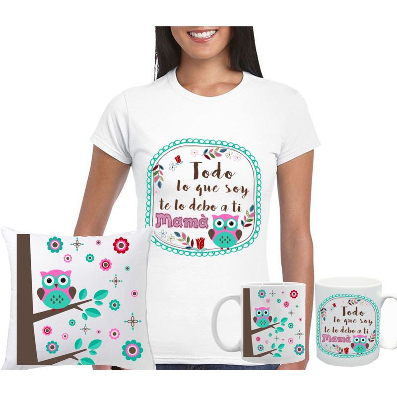 GENERICO - Pack regalo Buho Mamá -  unisex blanco