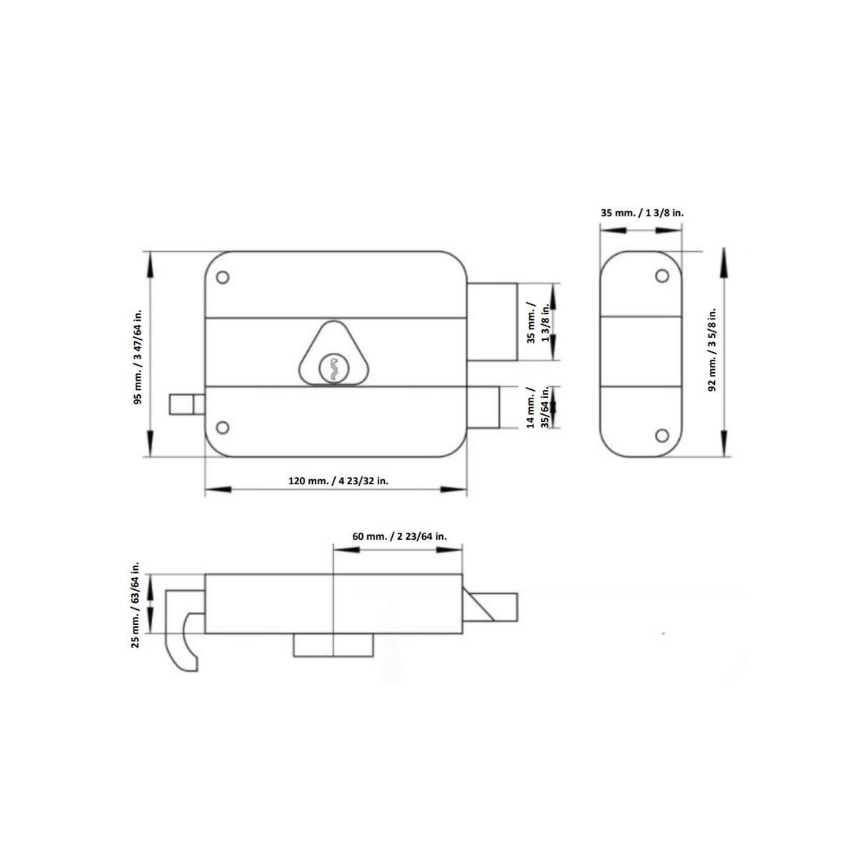 CISA - Cerradura de Sobreponer 5000 Dorada Derecha Cisa