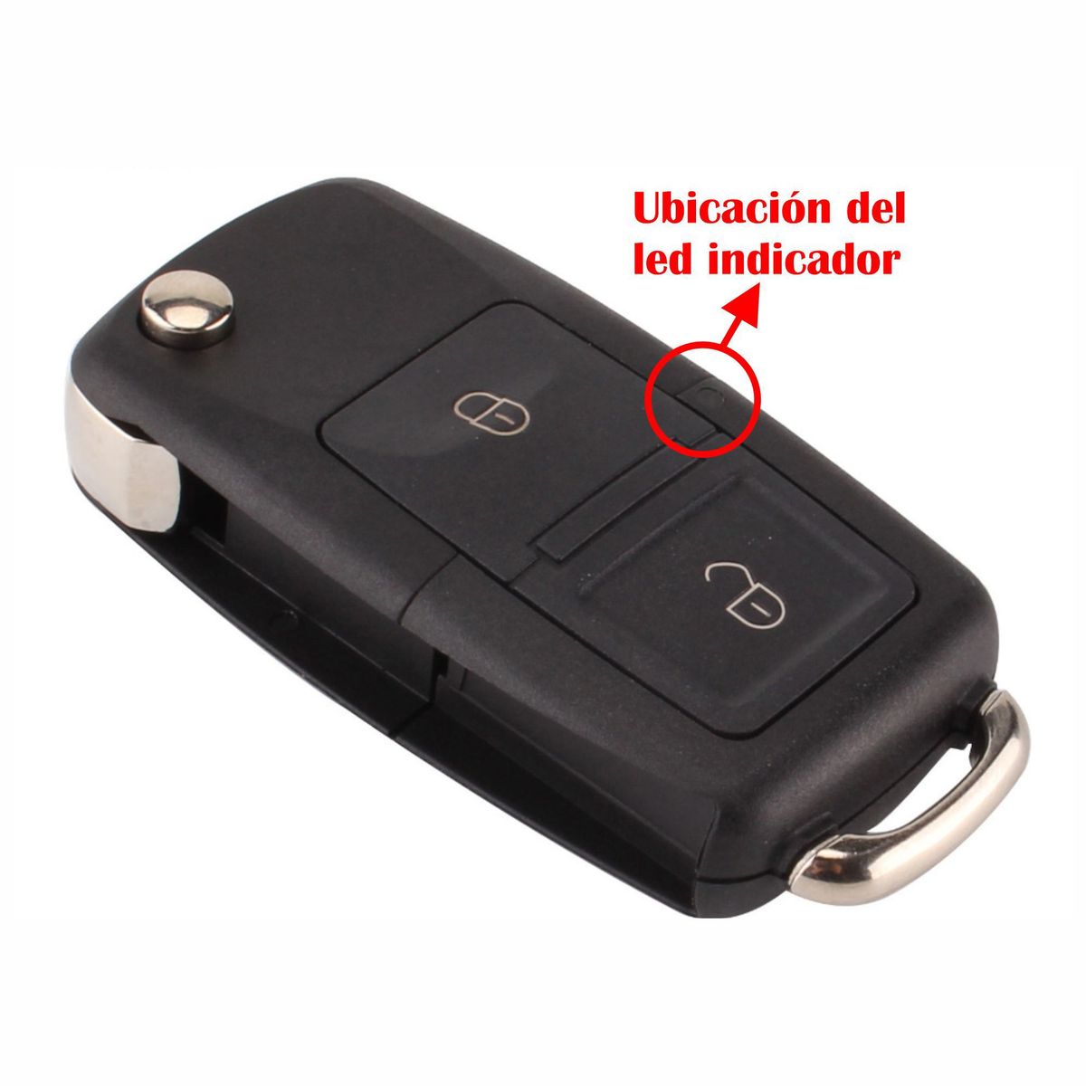 GENERICO - Carcasa Flip 2 Botones Para Volkswagen VW Control Remoto