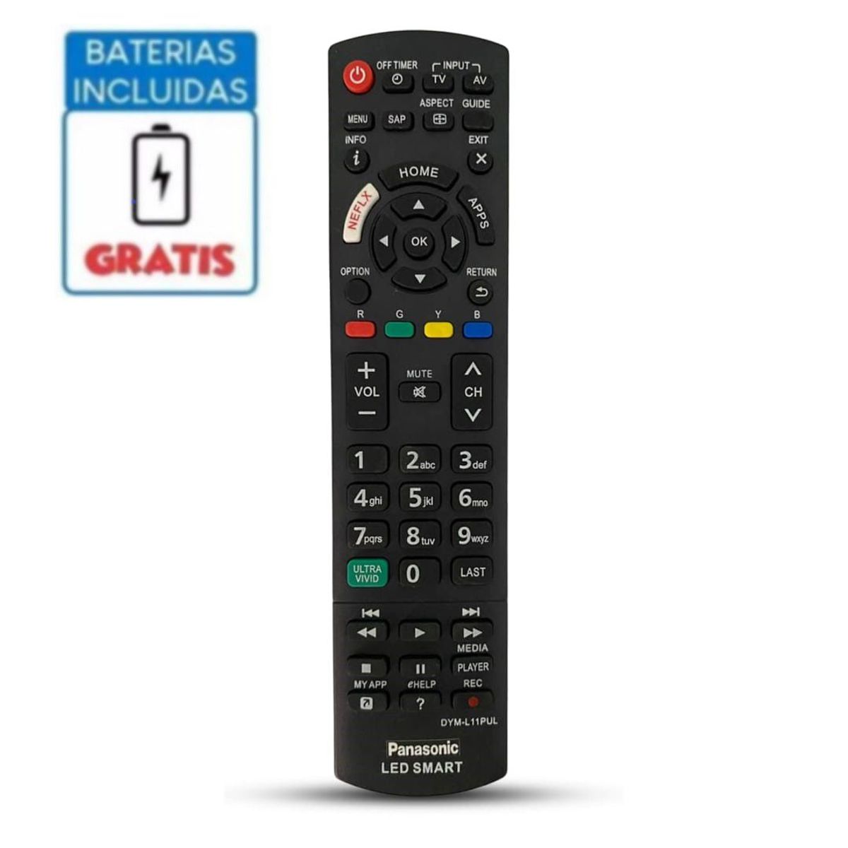 UNIVERSAL - CONTROL REMOTO PANASONIC VIERA PARA TV SMART  Pilas