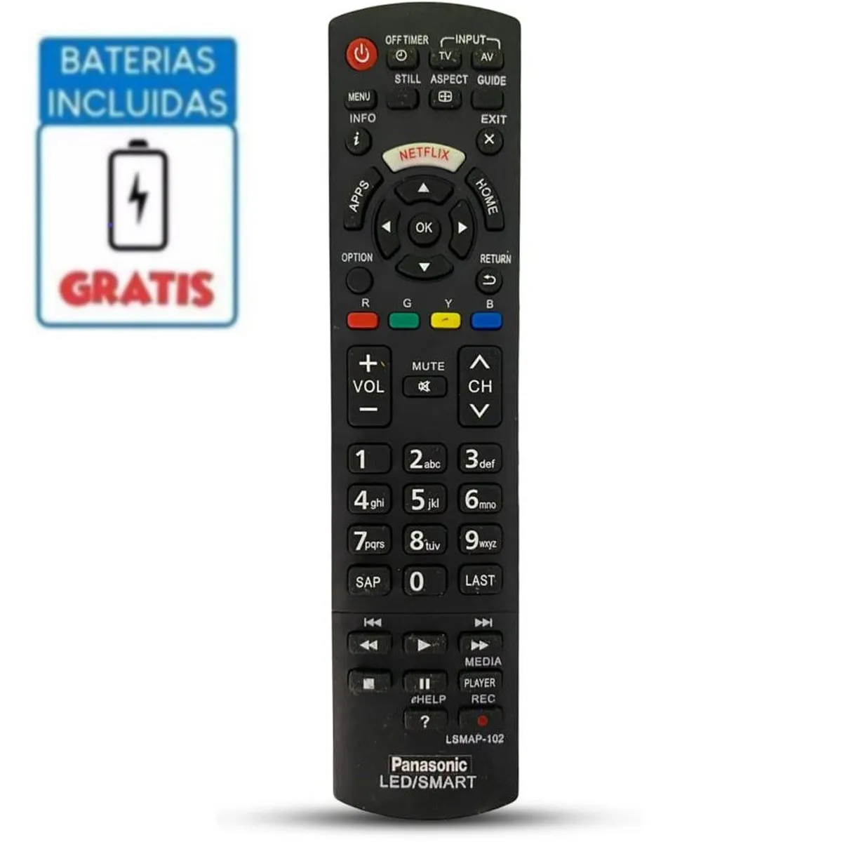 GENERICO - CONTROL REMOTO PANASONIC VIERA PARA TV SMART  Pilas