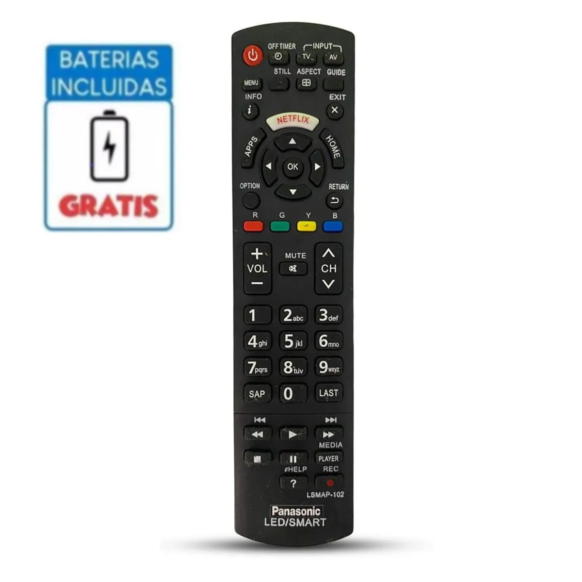 GENERICO - CONTROL REMOTO PANASONIC VIERA PARA TV SMART  Pilas