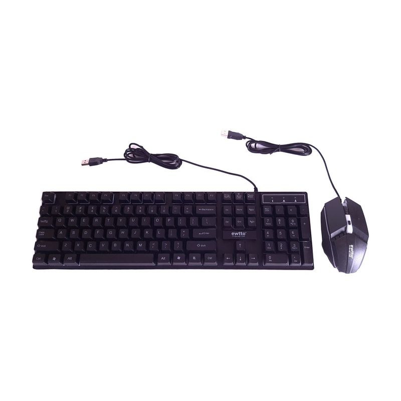 EWTTO - Kit Gamer RGB Ewtto Teclado y Mouse Led Arcoiris