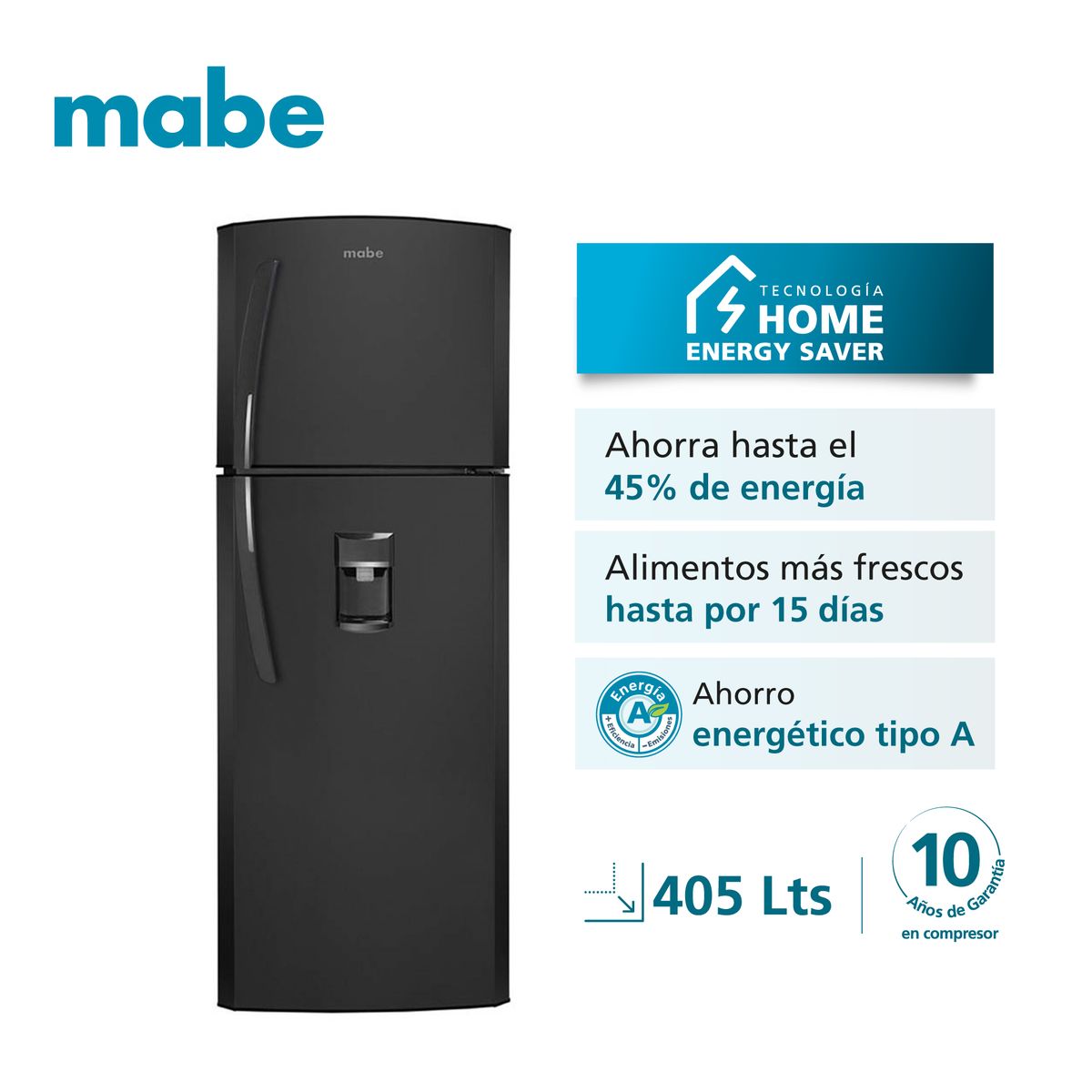 MABE - Refrigeradora No frost 405 Ltrs Netos Grafito Mabe RMP420FLPG1