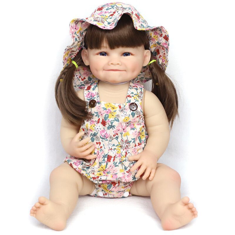 DANWEILE - Muñeca Sonrisa preciosa ojos marrones - 55cm