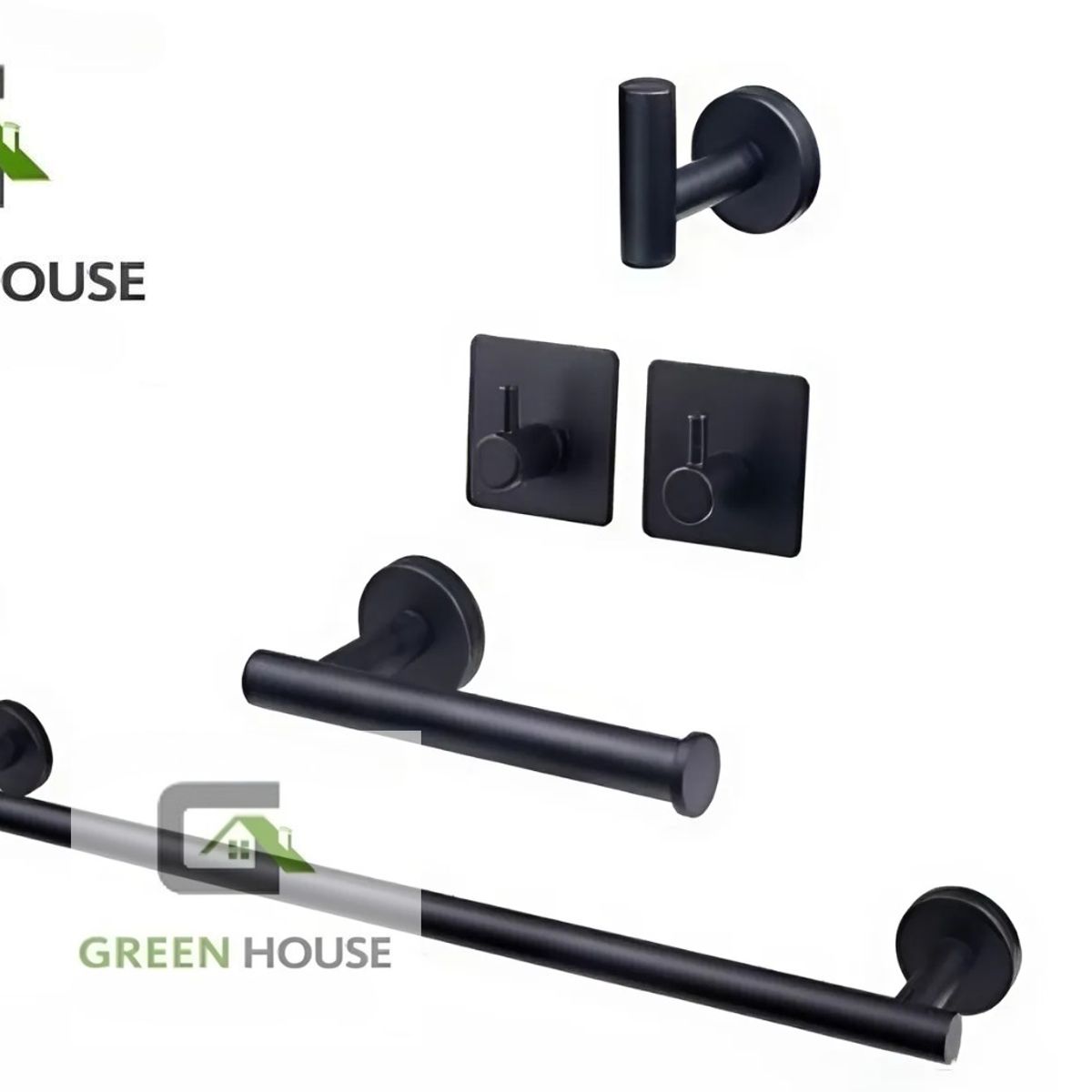 IMPORTADO MC - KIT 5 PIEZAS TOALLERO ACERO SUS 304 NEGRO MATE