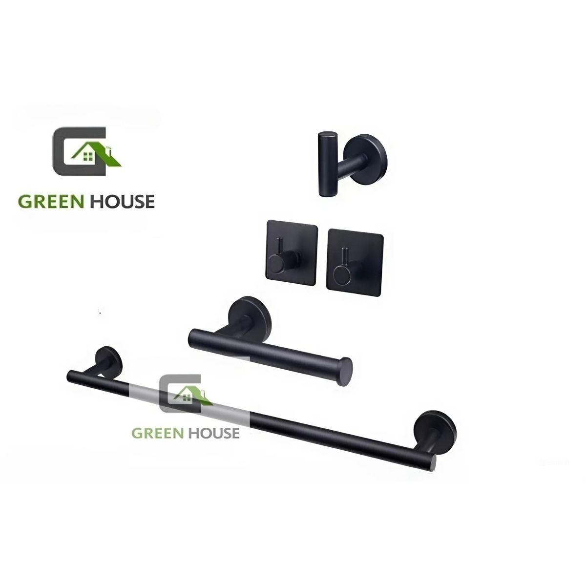 IMPORTADO MC - KIT 5 PIEZAS TOALLERO ACERO SUS 304 NEGRO MATE