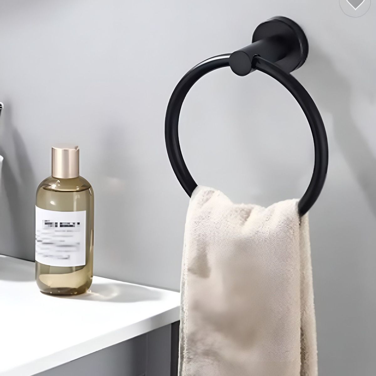 GREEN HOUSE - KIT 6 PIEZAS TOALLERO ACERO SUS 304 NEGRO MATE