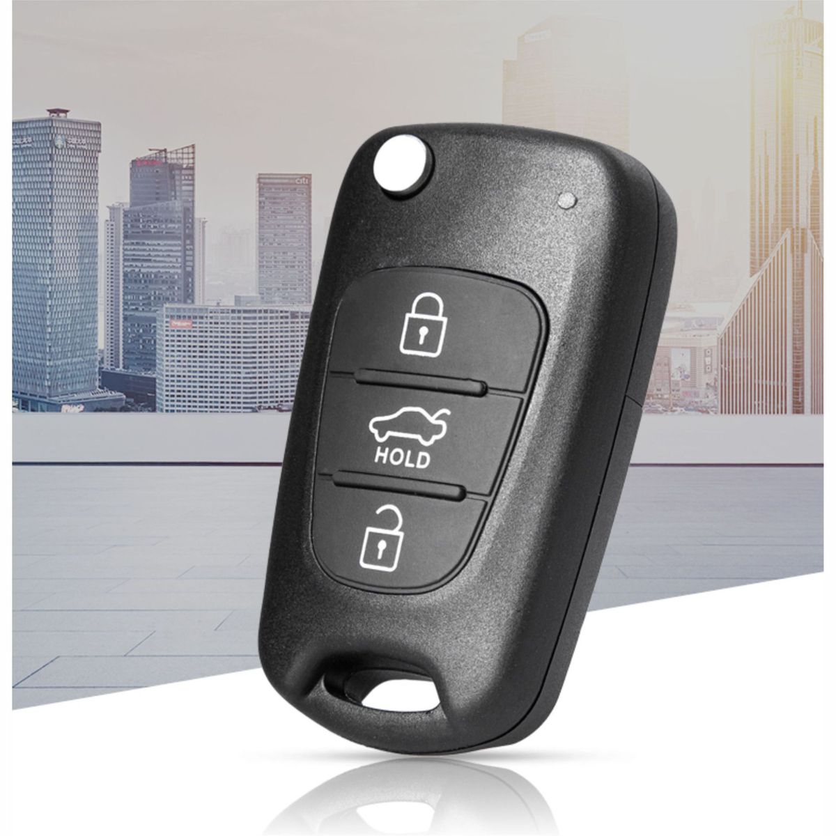 GENERICO - Carcasa Llave Flip 3 Botones Kia Hyundai Control Remoto