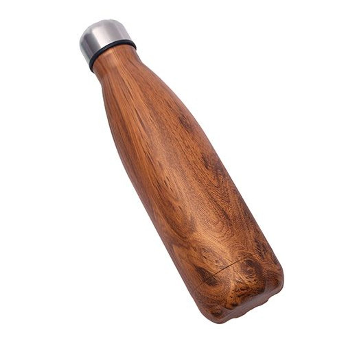 GENERICO - Botella Estilo Madera Camping Trekking Acero Inoxidable