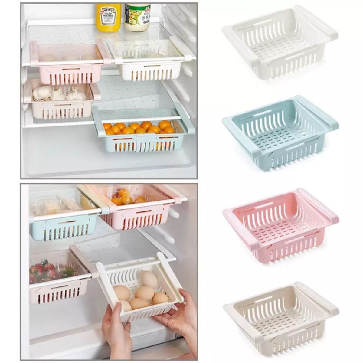 GENERICO - Canasta Organizadora Para Refrigeradora Pack x3