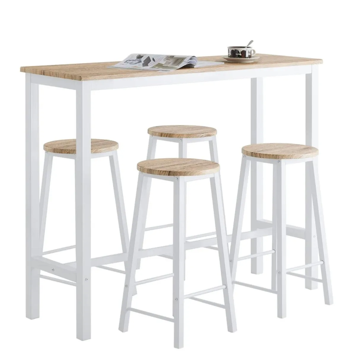 VENTITAS HOME - Mesa Bar + 4 Sillas Lenka Ventitas Home Duna y Blanco