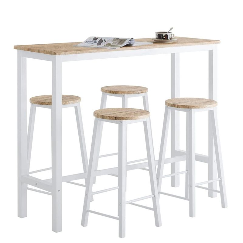 VENTITAS HOME - Mesa Bar + 4 Sillas Lenka Ventitas Home Duna y Blanco