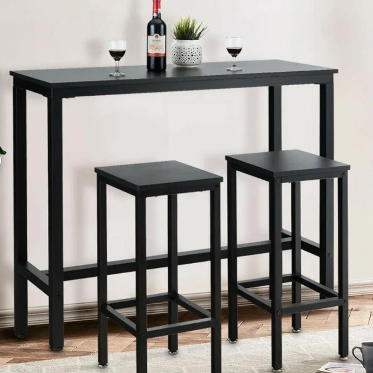VENTITAS HOME - COMBO Bar Mesa + 2 Sillas Ventitas Home Negro