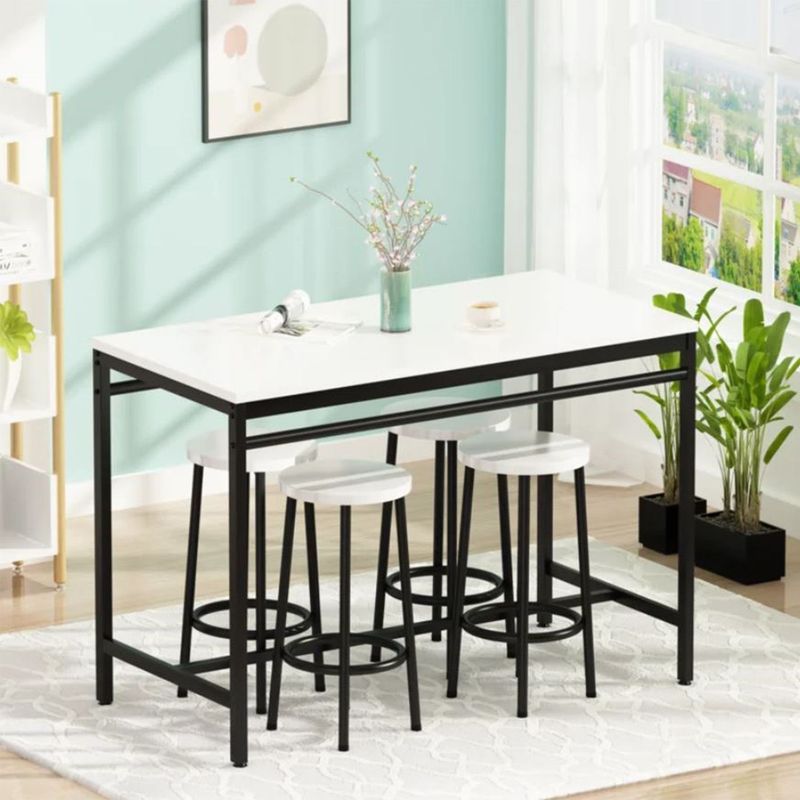VENTITAS HOME - Mesa Bar + 4 Sillas Williams Ventitas Home Blanco y Negro