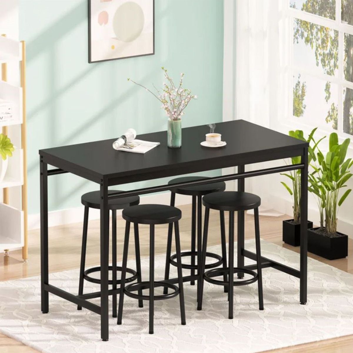 VENTITAS HOME - Mesa Bar + 4 Sillas Williams Ventitas Home Negro