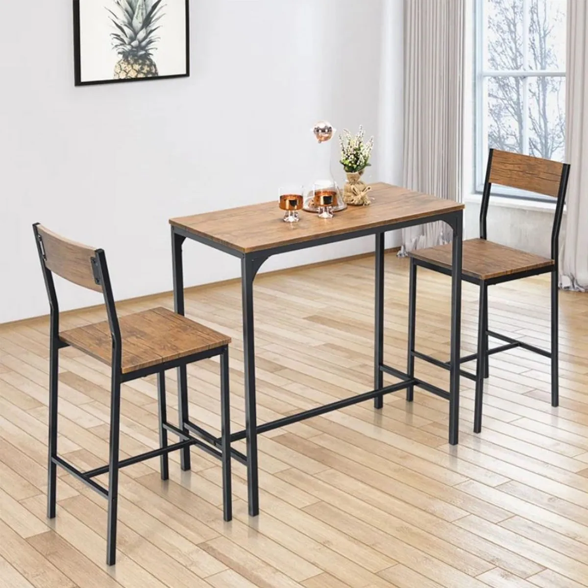 VENTITAS HOME - Mesa Bar + 2 Sillas Paola Ventitas Home Caramelo