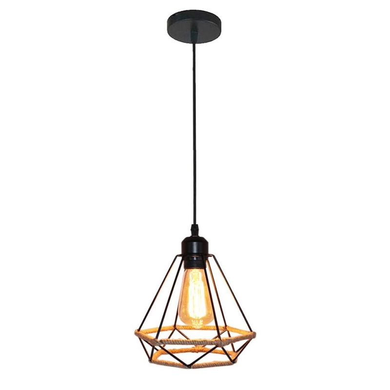 HOME NEAT - Lámpara Colgante Cuerda de Cáñamo Industrial Vintage Luz de Techo