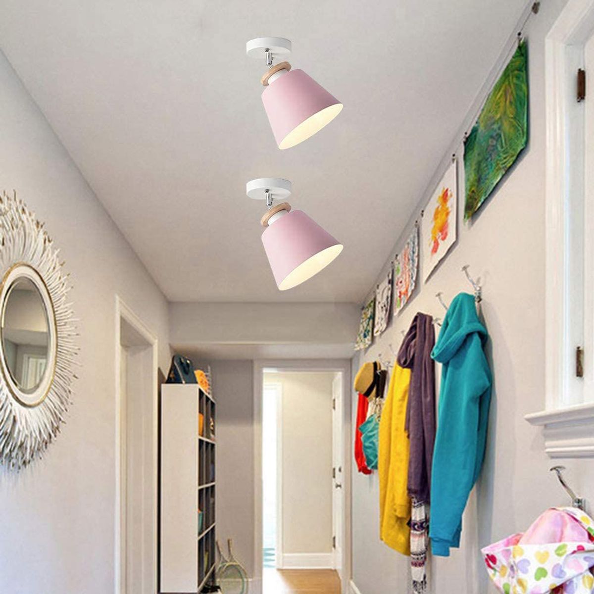 HOME NEAT - 2 Unidades Lámparas de techo de Metal E27