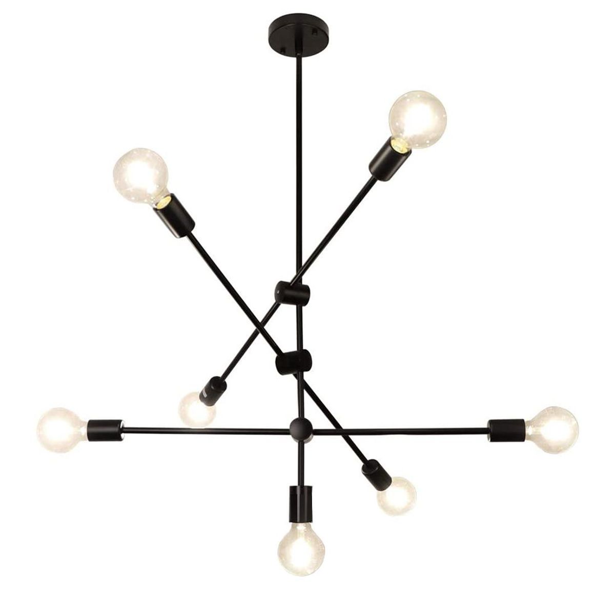 HOME NEAT - Lámpara colgante 7 Luces araña color Negro