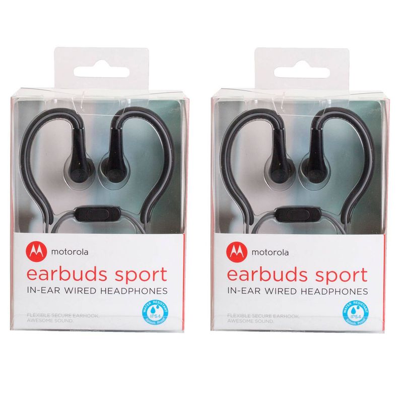 MOTOROLA - Auriculares Motorola Earbuds Sport SH008 juego de 2 negro+azul