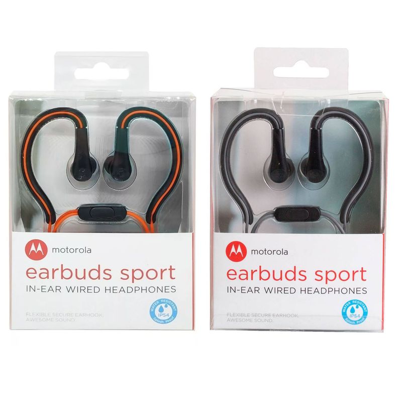 MOTOROLA - Auriculares Motorola Earbuds Sport SH008 juego de 2 negro+naranja