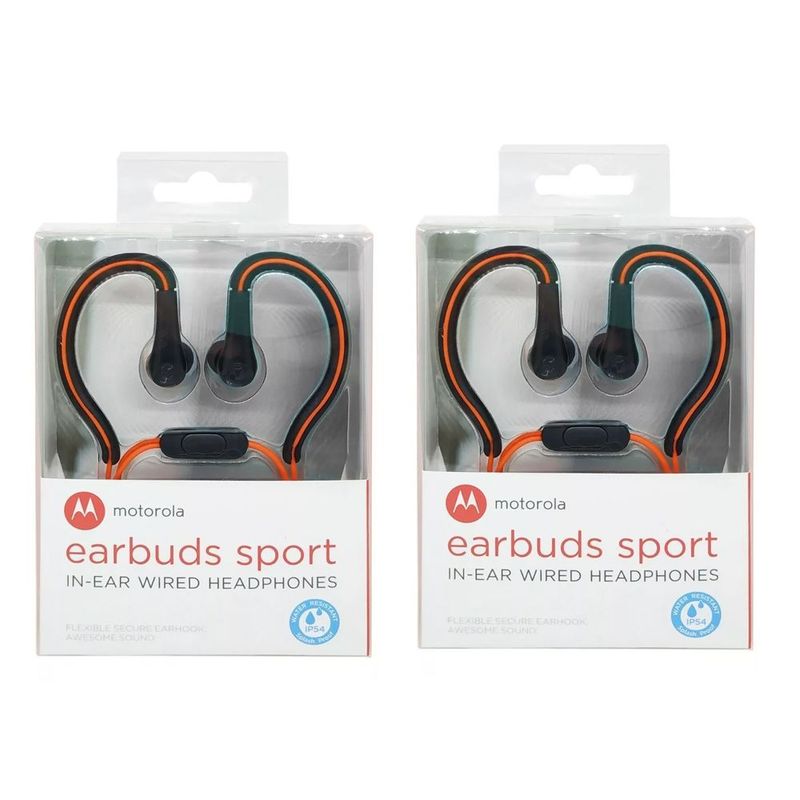 MOTOROLA - Auriculares Motorola Earbuds Sport SH008 juego de 2 azul+azul