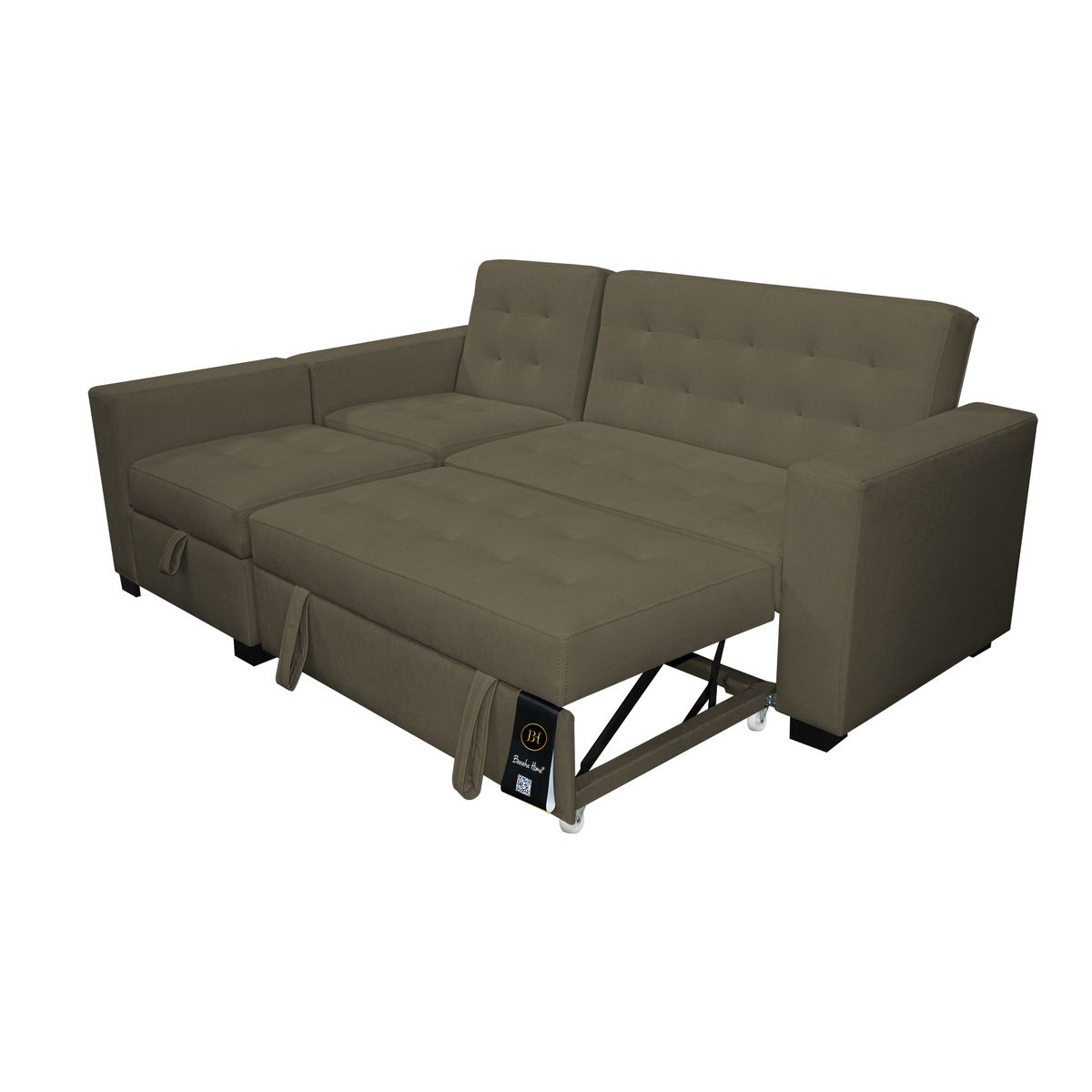 BARAKA HOME - Sofá Cama Multifuncional Kavala 3 Cuerpos - Beige Oscuro