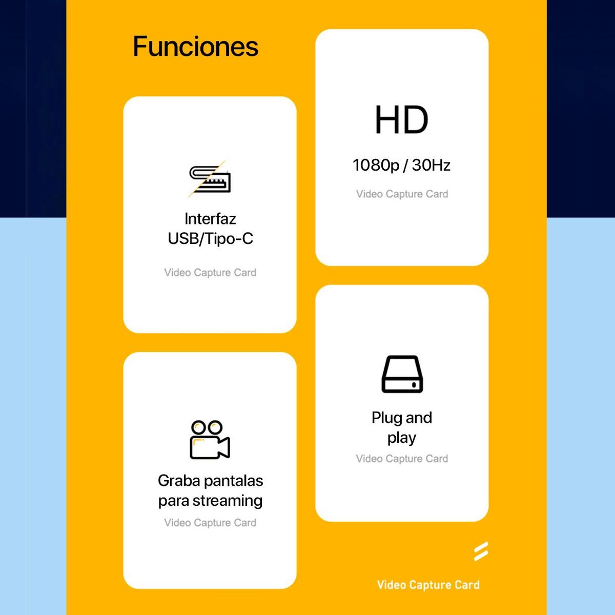 HAGIBIS - Capturadora De Video Usb Tipo C 1080p Pc Celulares Hagibis