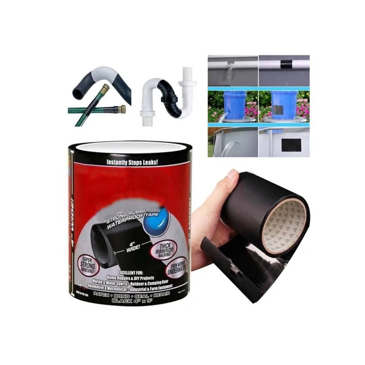 GENERICO - CINTA IMPERMEABLE ADHESIVA PARA REPARACION DE FUGAS