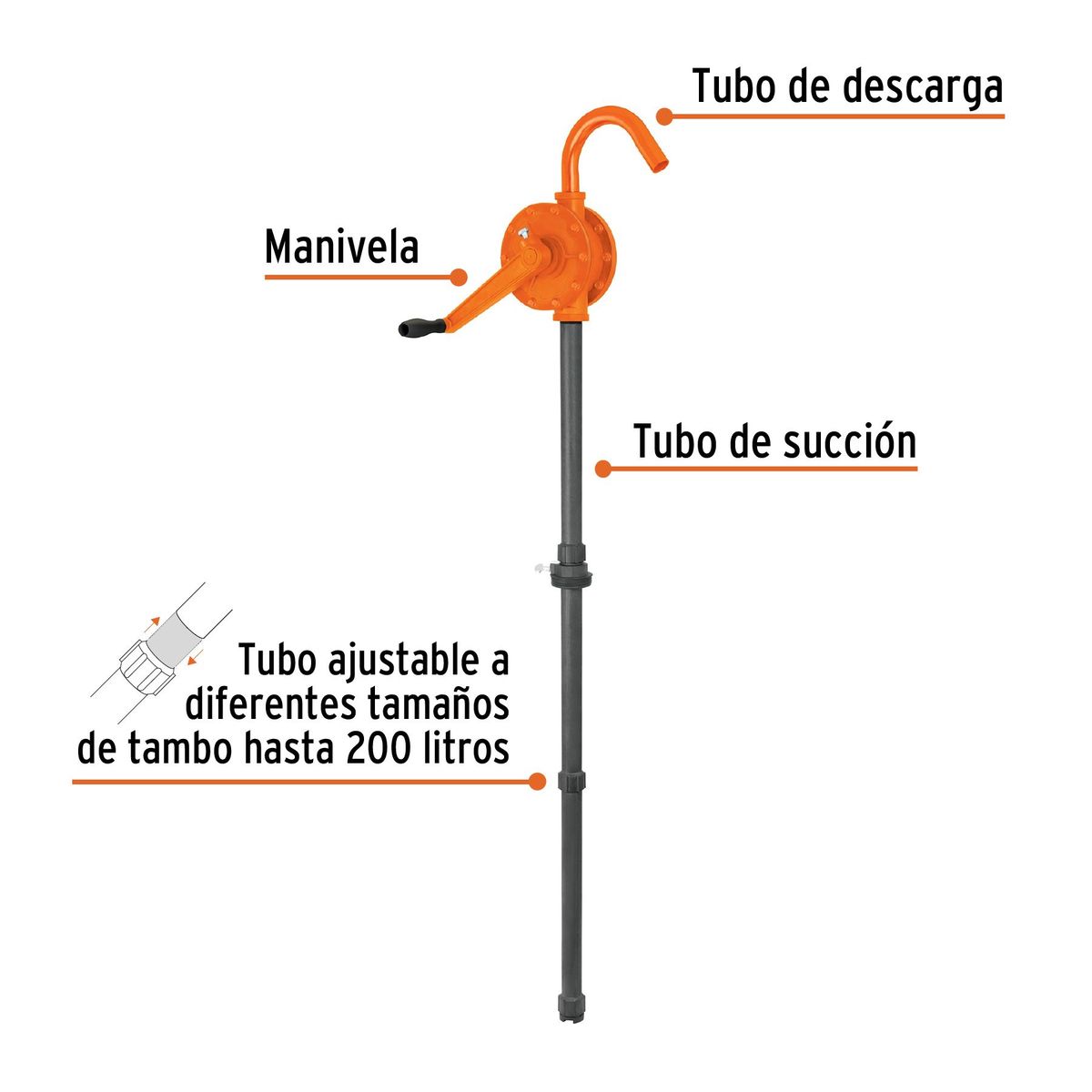TRUPER - Bomba extractoras de acido con manivela Truper