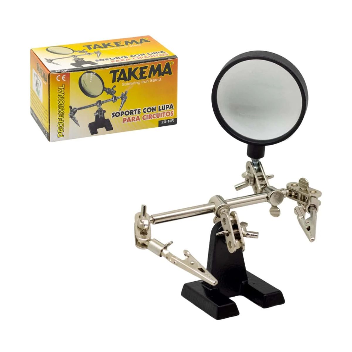 TAKEMA - Soporte de Lupa con Pinzas de Cocodrilo ZD-10R TAKEMA