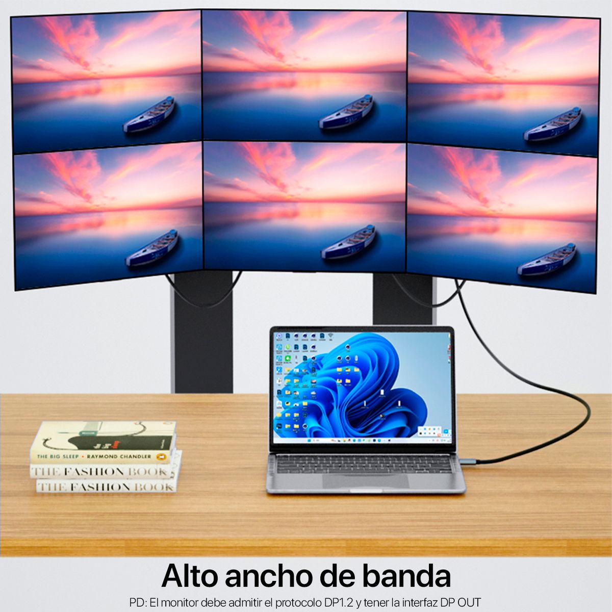 GENERICO - Cable Adaptador USB-C a DisplayPort 1.2 Unnlink 4K 60Hz 1.5 m