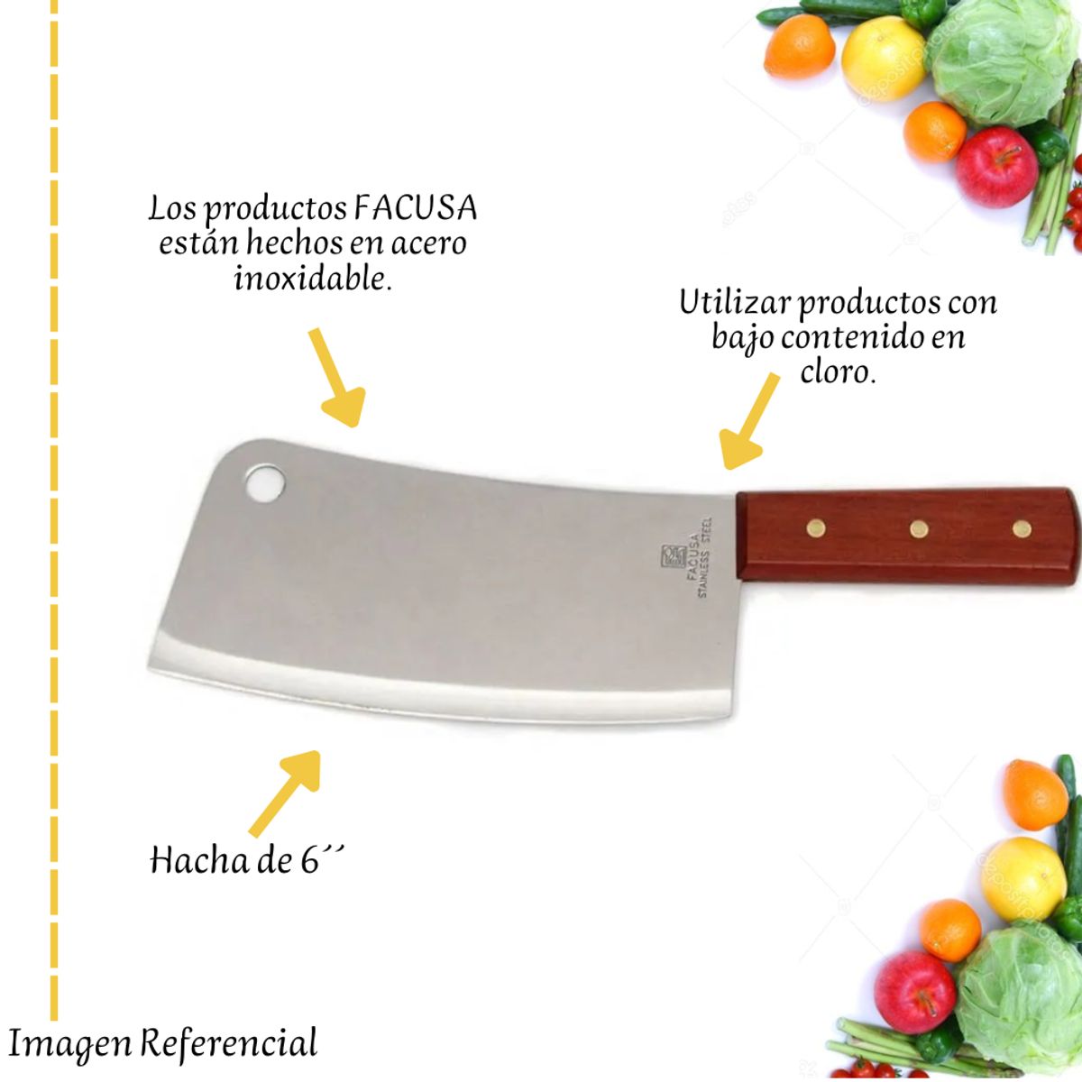 FACUSA - Hacha mediana FACUSA M/MADERA  7"