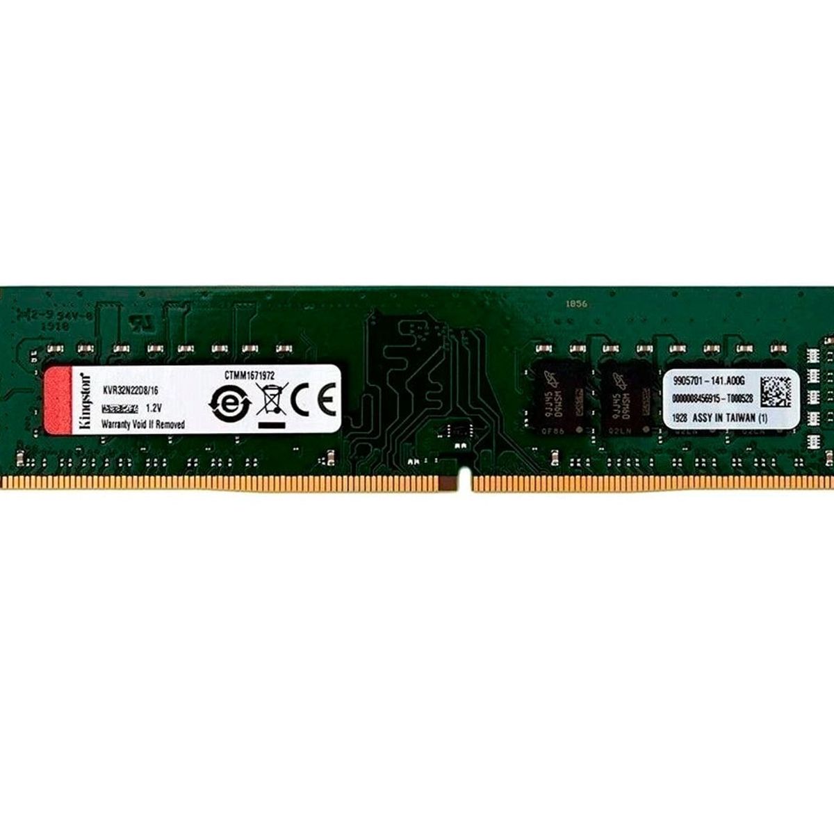 KINGSTON - Memoria RAM Kingston 16GB 3200 Mhz DIMM DDR4 CL22 KVR32N22S8/16