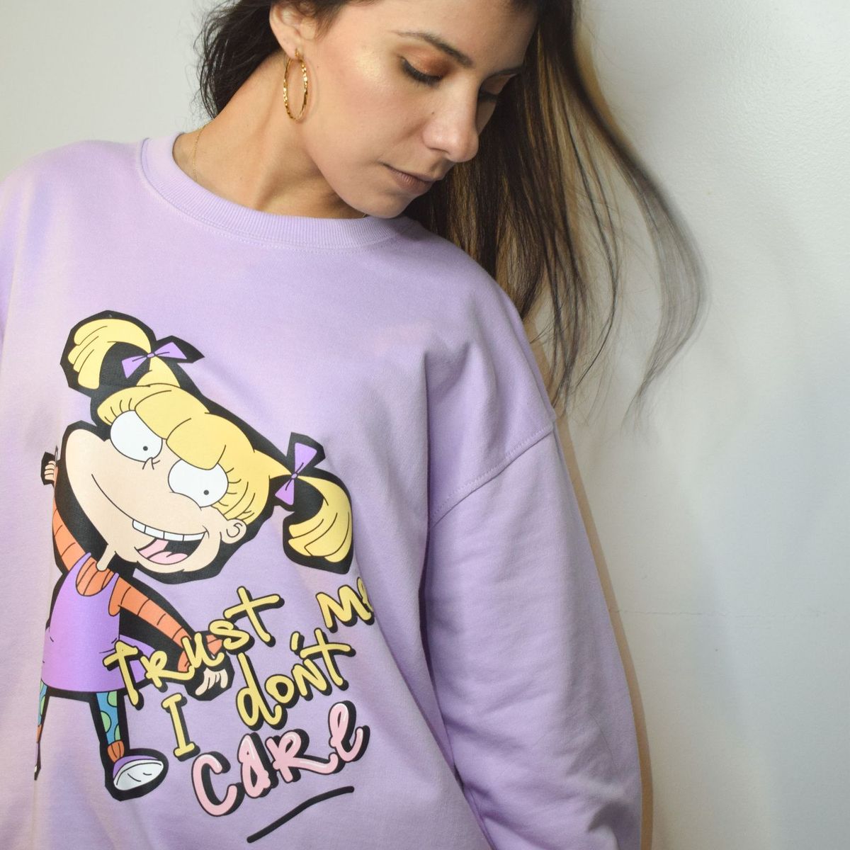 GENERICO - Polera Oversize Lila Angelica ADS comfy