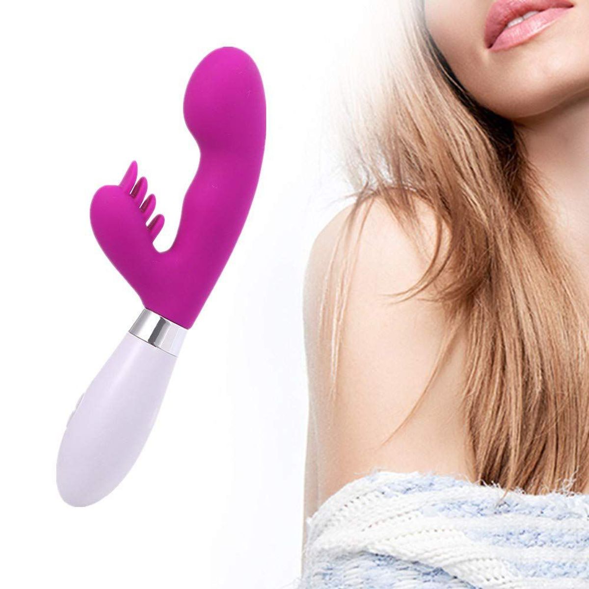 GENERICO - Consolador Dildo de 10Vibraciones con Estimulador  Punto G