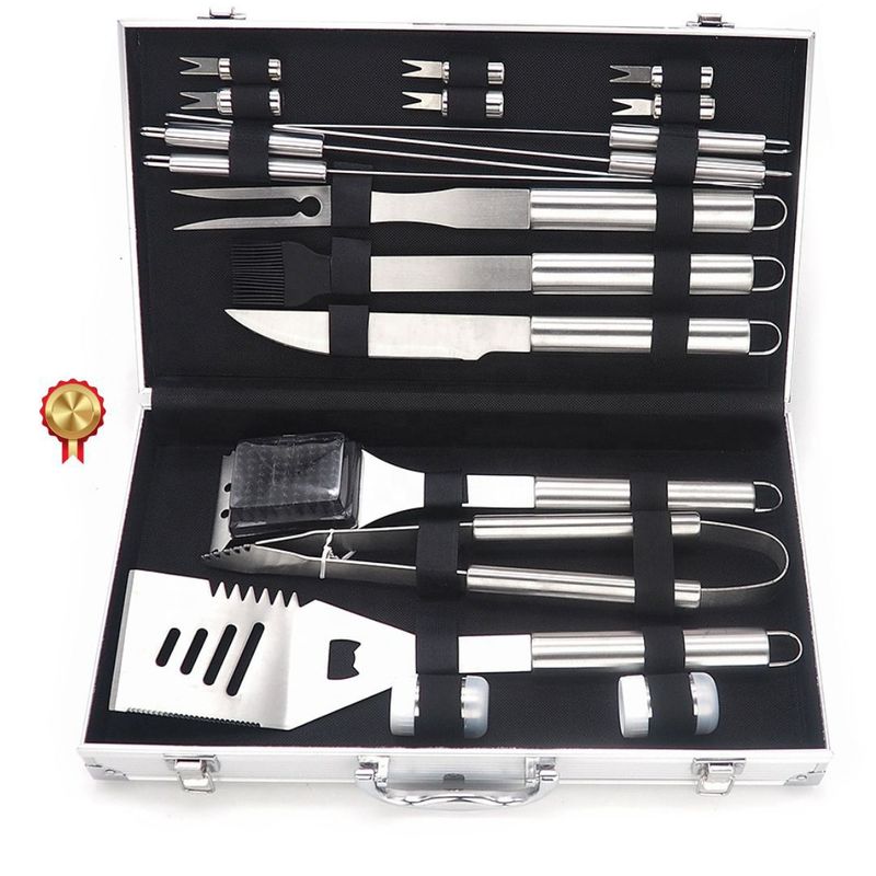 GENERICO - Set Parrillero Grande 18 piezas para Parrilla y Asados Maletin Premium