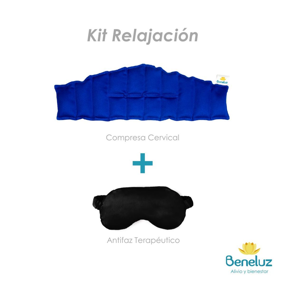 GENERICO - Kit Relajación - Compresa Cervical Azulino y Antifaz Terapéutico